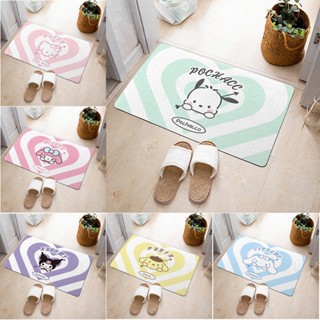Thảm cửa nhân vật hoạt hình Sanrio Hello Kitty, Kuromi, Pompompurin, Giai điệu Quà tặng thiết thực cho bạn bè Thảm trải sàn phòng ngủ Văn phòng Thảm trải sàn chống trượt (60x40CM)