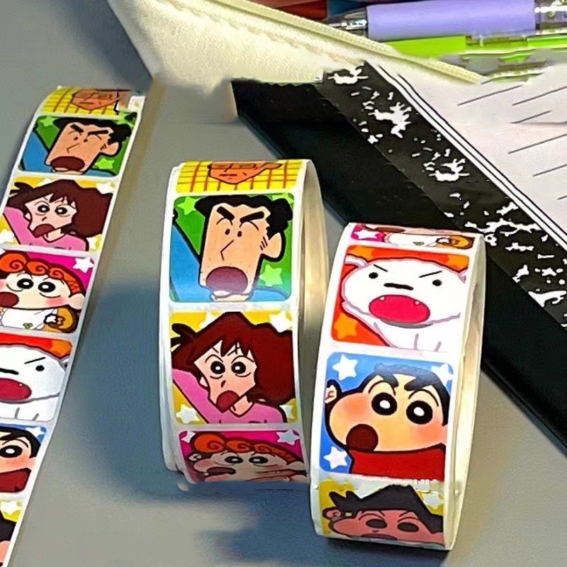 SANRIO Cuộn 500 Miếng Dán 1inch Hoạt Hình Cậu Bé Bút Chì Trang Trí