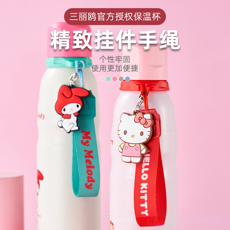 Bình Nước Giữ Nhiệt 600ml Chất Liệu Inox 316 Họa Tiết Hoạt Hình sanrio Dễ Thương