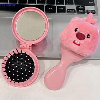 Daron1 Lược Chải Tóc mini 2 Trong 1 Bằng Nhựa Màu Hồng Có Gương Dễ Thương Có Thể Gập Gọn Cho Nữ