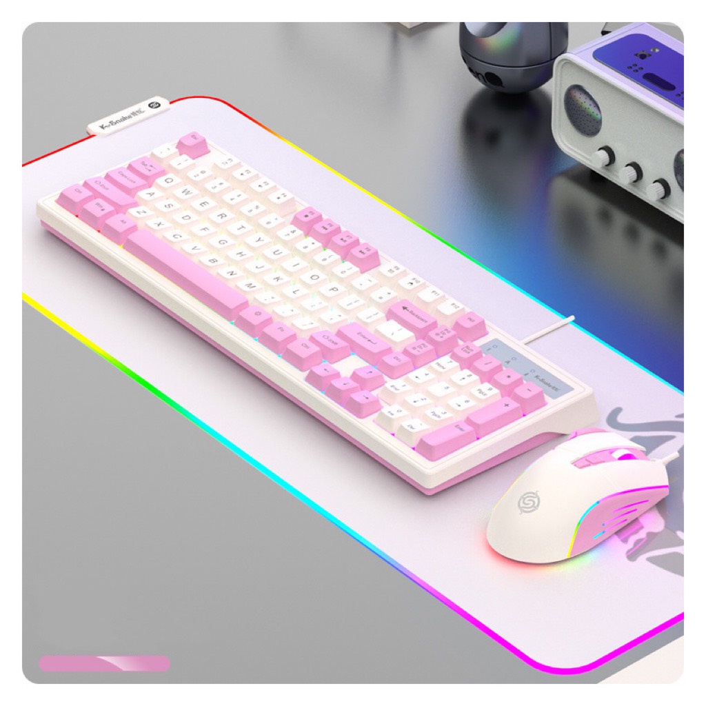 Bộ Bàn Phím Kèm Chuột Máy Tính Có Dây KM800 Led 7 Màu Cực Đẹp Gõ Êm Chống Nước Dùng Văn Phòng Chơi Game Giải Trí