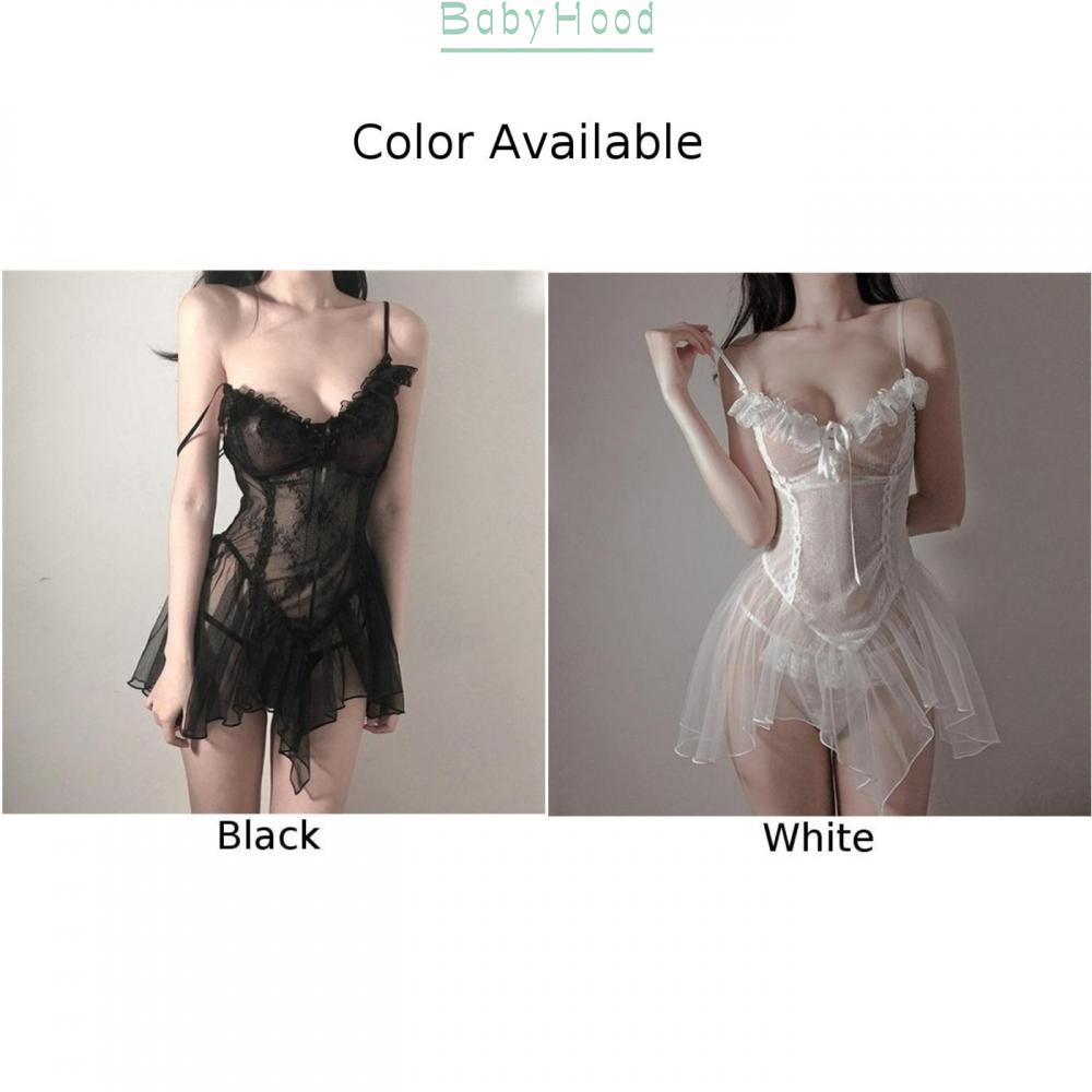Lace Nightwear Dress for Women See Thru Lingerie Sleepwear Gstring Underwear#BBHOOD