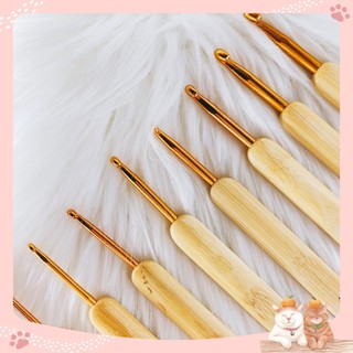 Bộ kim móc cán gỗ 8 cây - Móc len