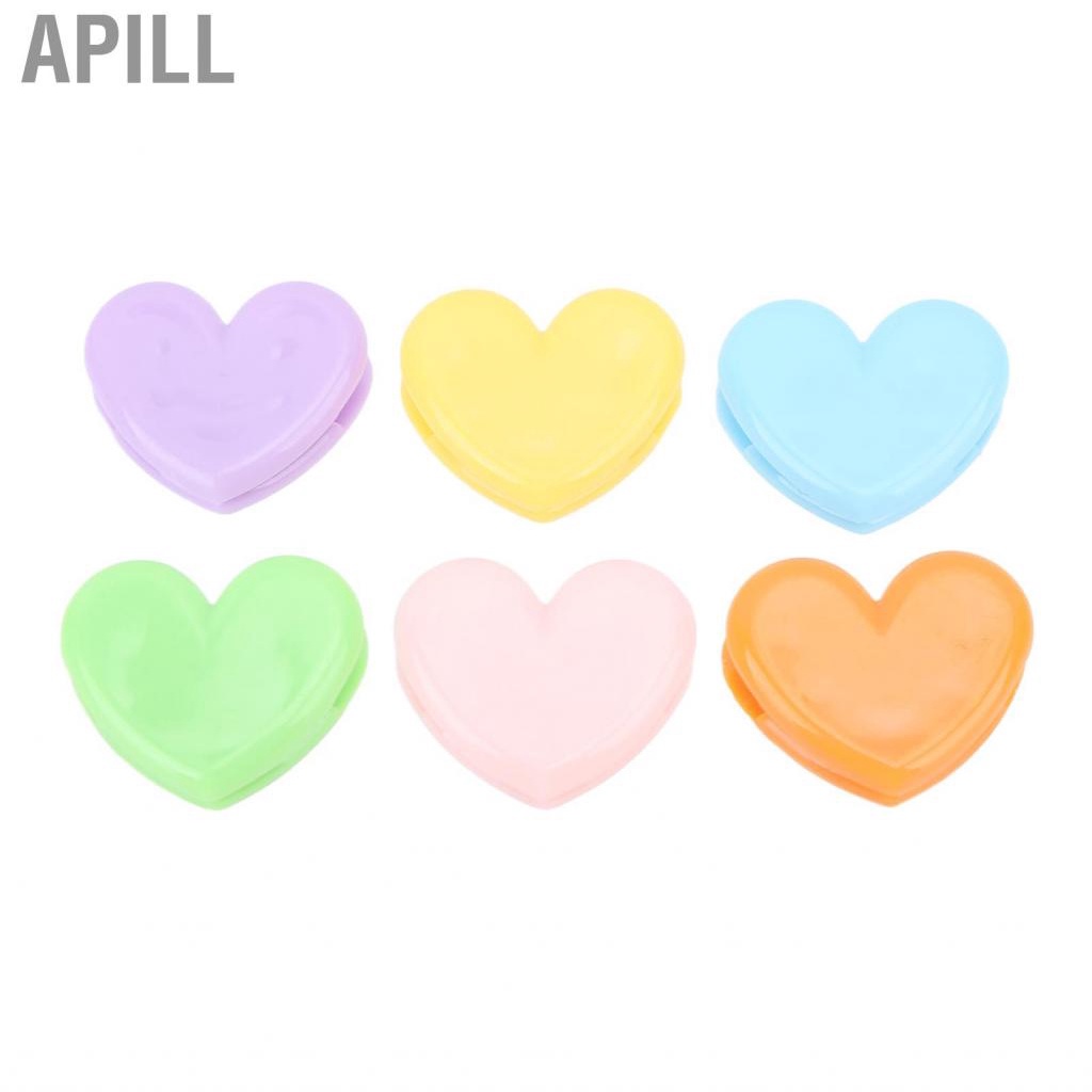 Apill 6PCS Photo  Colorful Heart Shape DIY Decor Stable Mini DCL