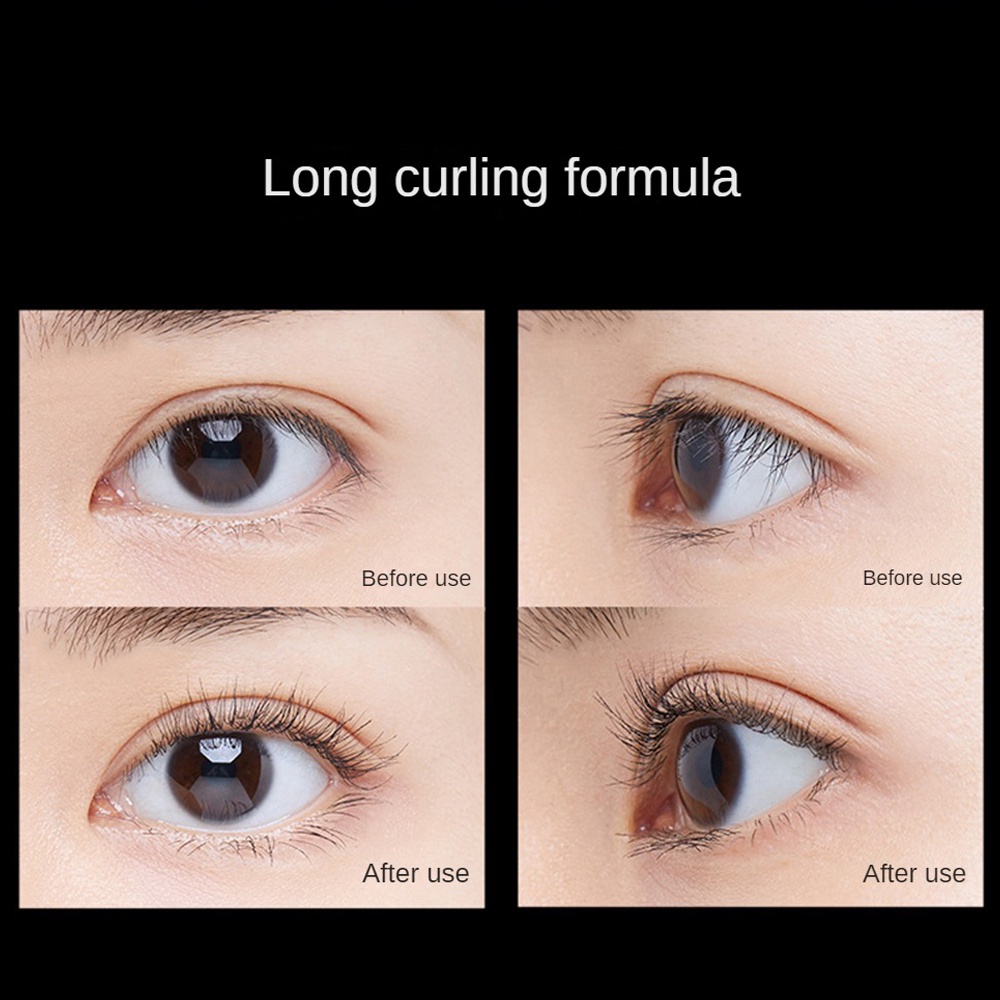 111lamelas Đầu cọ siêu mịn mới, Mascara tinh tế và mịn màng, dài và cong, không dễ lem, Mascara đầu cọ mịn tự nhiên kéo dài heby1