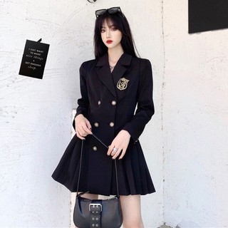Đầm vest thêu ngực trang trí sang trọng cho bạn gái