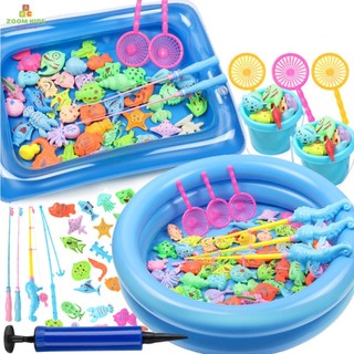 Bộ đồ chơi câu cá có gắn nam châm kèm bể phao cho bé 60x40x3 cm