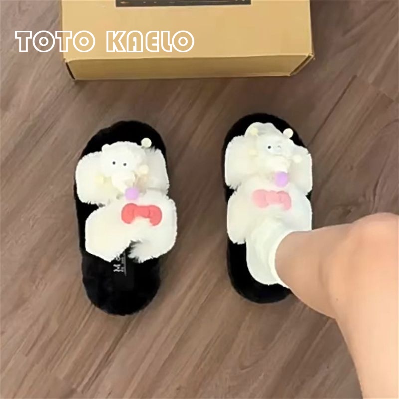 TOTOK  dép lông dép bông Đế Dày dép quai hậu đế cao 2023 hot trend Đẹp mắt Đa màu sắc Êm ái Bảnh bao FMR239030I 44Z231031