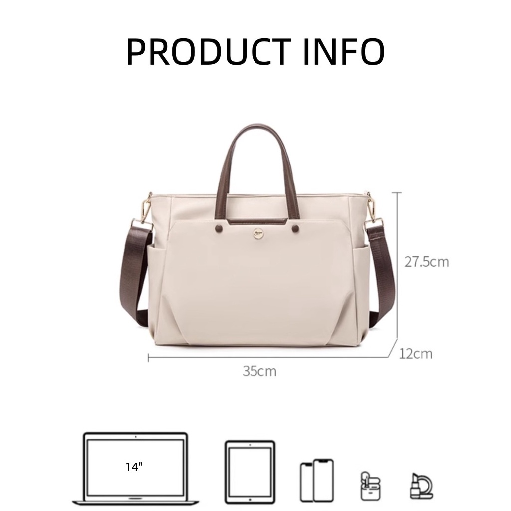 MINGKE Túi Xách Đựng laptop 13 14 inch Siêu Nhẹ Chống Thấm Nước Phong Cách Cổ Điển Thời Trang Cho Nữ