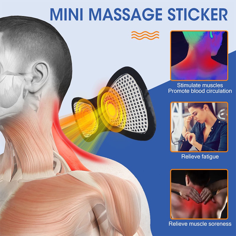 Máy masage điện thông minh, tấm dán masage xung điện chân, cổ, vai, gáy kèm 9 hình thức rung masage massas giảm đau