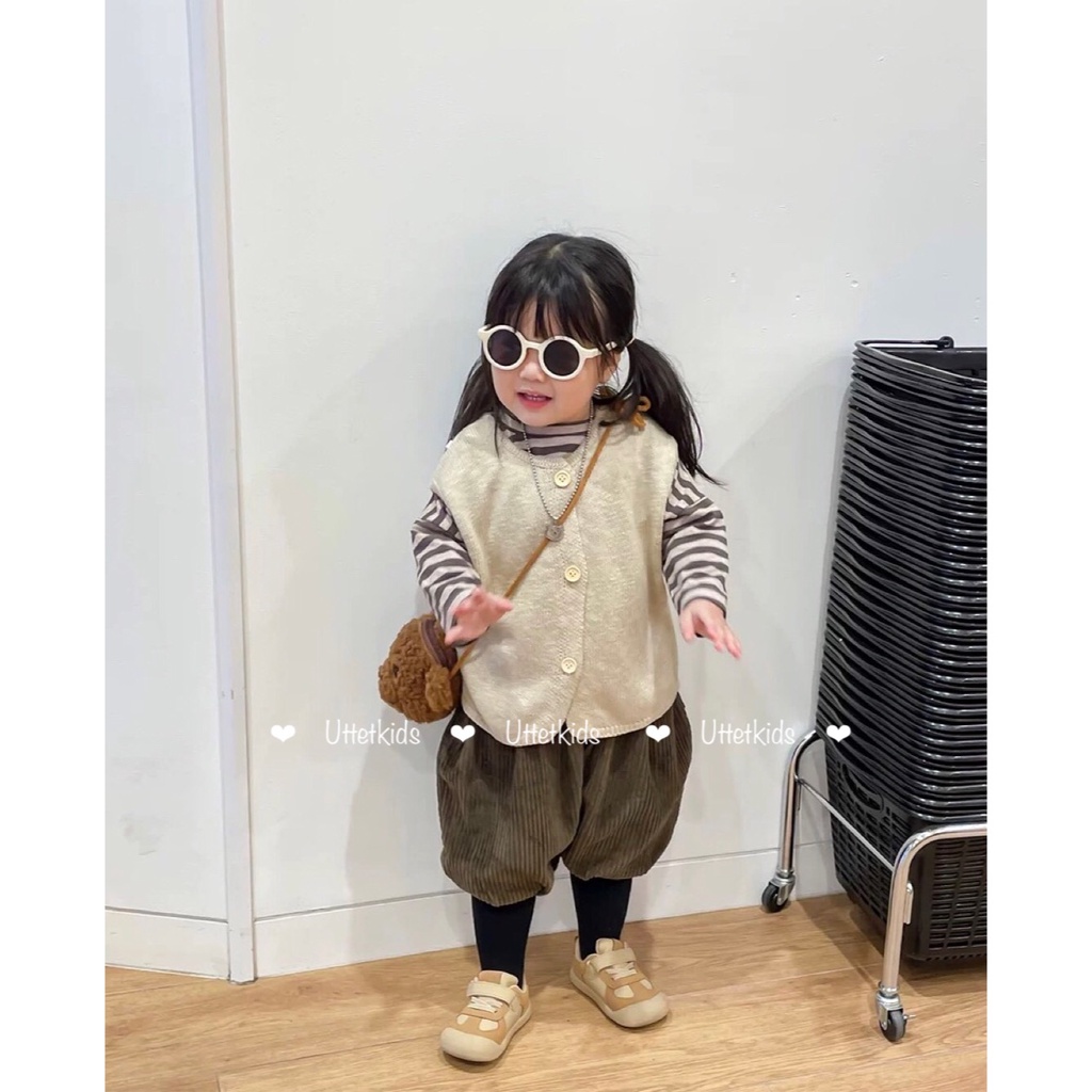 ÁO THUN SỌC TAY DÀI PHONG CÁCH HÀN QUỐC CHO BÉ GÁI VÀ BÉ TRAI 1189