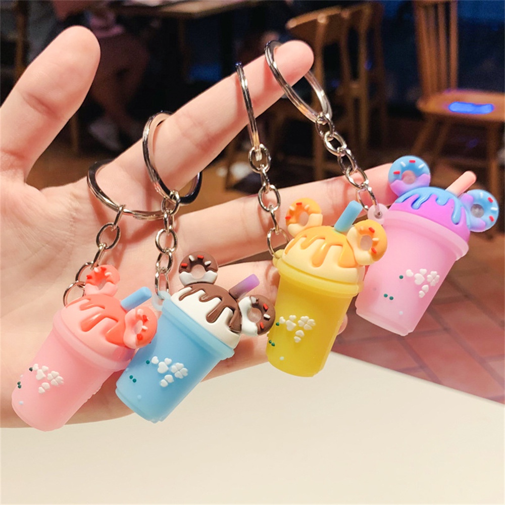 Dễ Thương Móc Khóa Hình Ly Kem / Ly Sữa / Kẹo / Que Kem Màu Socola Xinh Xắn Cho Nữ