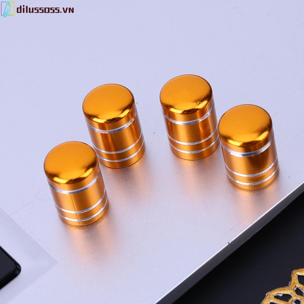 Bộ 4 Nắp Van Bánh Xe Hơi / Xe Máy Bằng Hợp Kim Nhôm Nhiều Màu