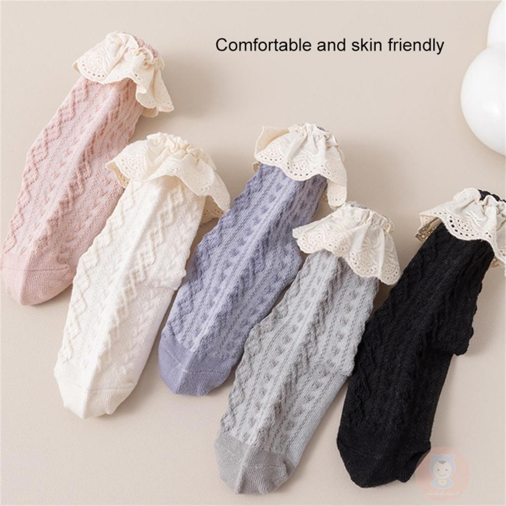 Vớ Công Chúa laa6-baby Nhún Bèo Phối Ren Thoáng Khí Dễ Thương Cho Bé Gái