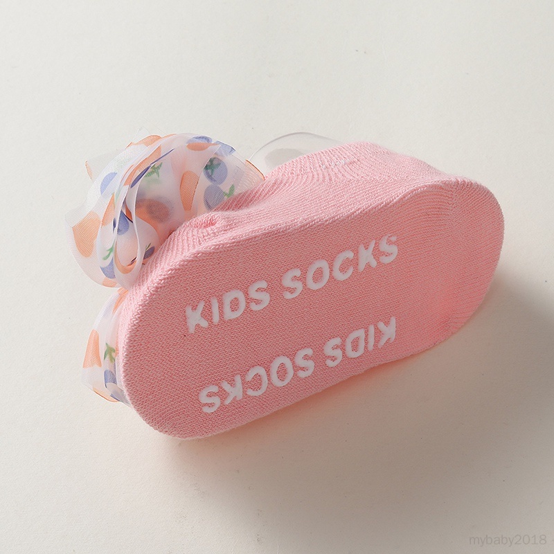 Set 2 Đôi Vớ cotton Mềm Đính Nơ Dễ Thương Cho Bé Gái