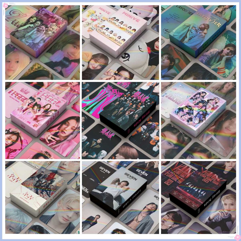 Blackpink BORN PINK, V Layover, Straykids STAR, IVE MINIVE, Seventeen, ITZY, GIDLE WORLD TOUR, Song Yuqi Flash Laser Photocard Lomo Card Postcard