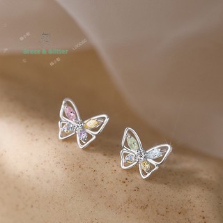 Bông tai hình bướm pha lê zircon lấp lánh cho nữ