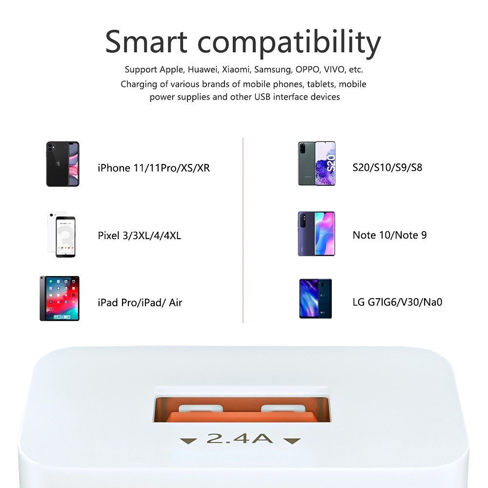 Cổng Sạc Nhanh 2.1a 1 Cổng usb Chất Liệu pvc An Toàn Cho iphone samsung huawei xiaomi oppo