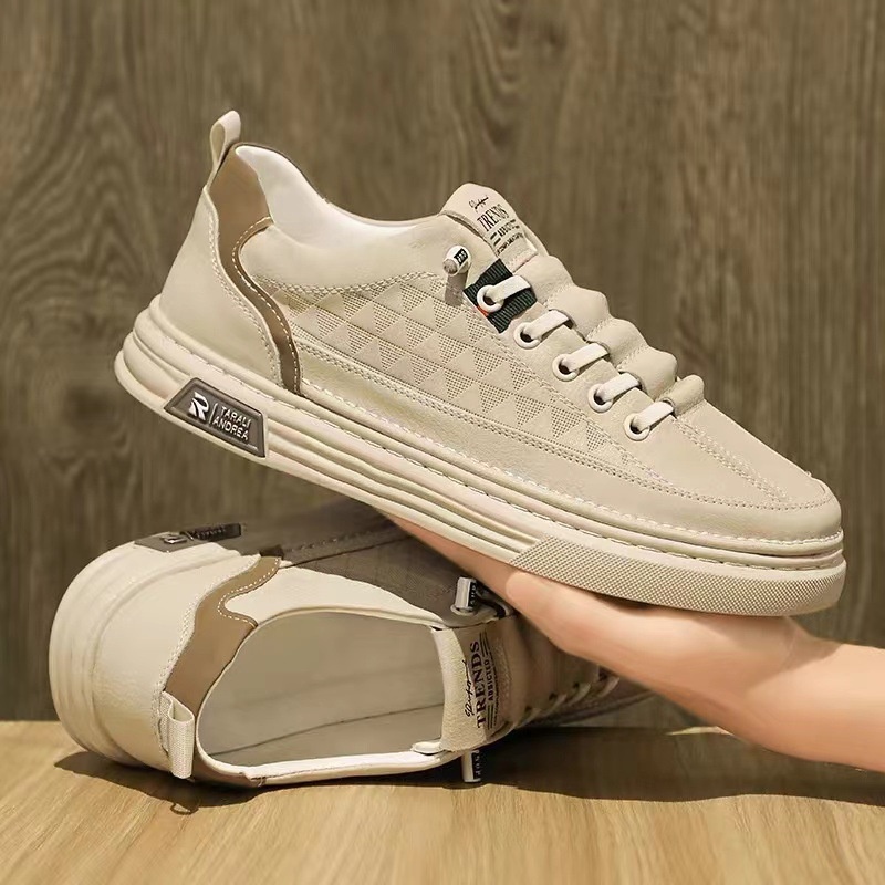 SHANMUSENLIN☘Giày sneaker thể thao nam Lakinta đế bằng phối màu phong cách Hàn Quốc