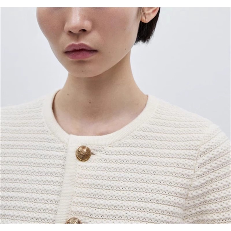 Zara Áo Khoác cardigan Dệt Kim Tay Dài Cổ Tròn Phong Cách Pháp Thời Trang Mùa Thu Cho Nữ 5666501