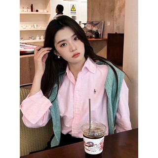 RL color small horse label women's shirt ink high quality PoIo collar long sleeve shirt
