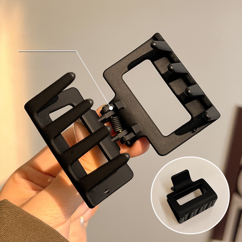 Kẹp Tóc mini Hình Vuông Màu khaki Phong Cách Hàn Quốc Dễ Thương Cho Nữ