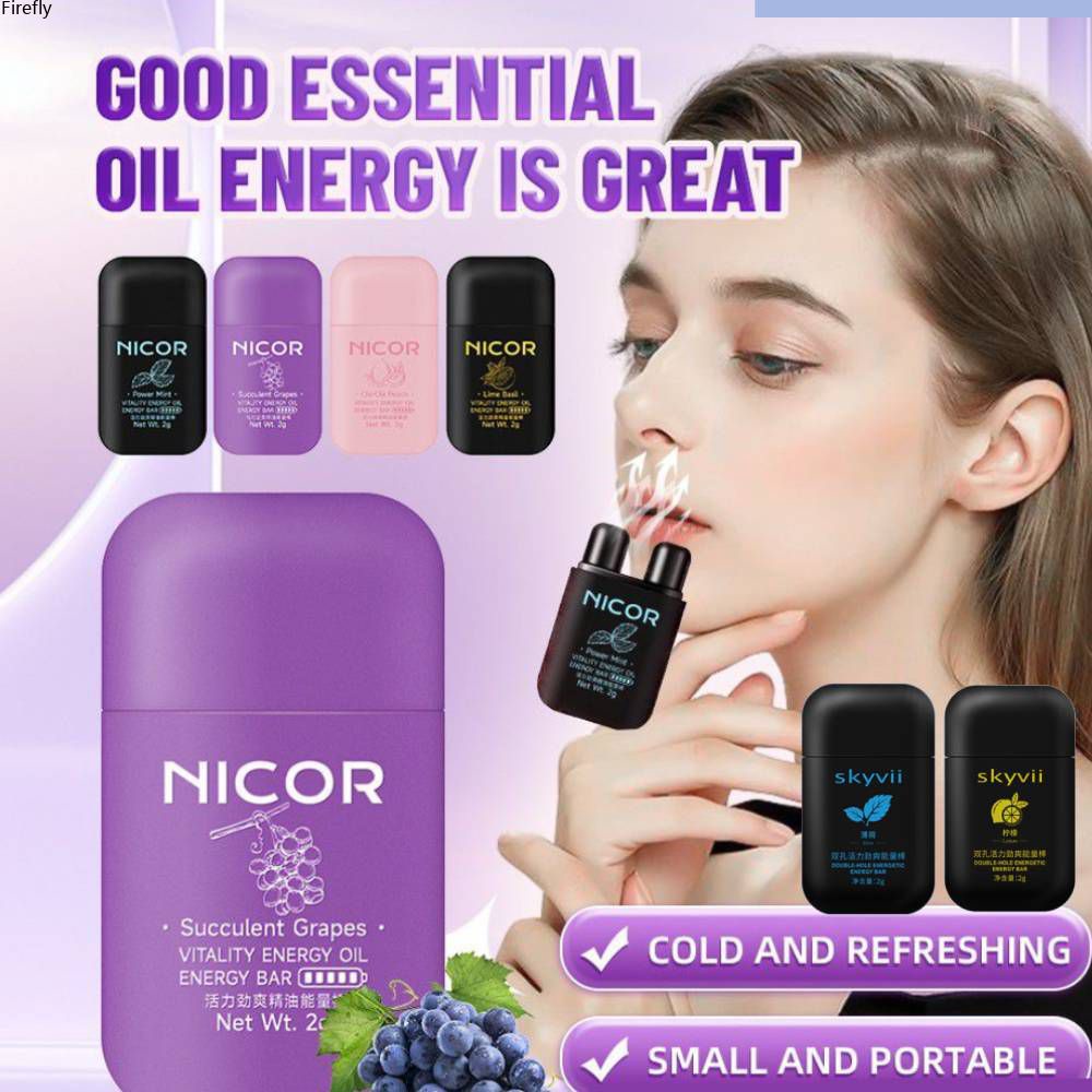 coza Nicor /skyvii Hút mũi Làm sạch mũi Hộp thảo dược thiết yếu Thanh làm mới hai lỗ Thanh năng lượn