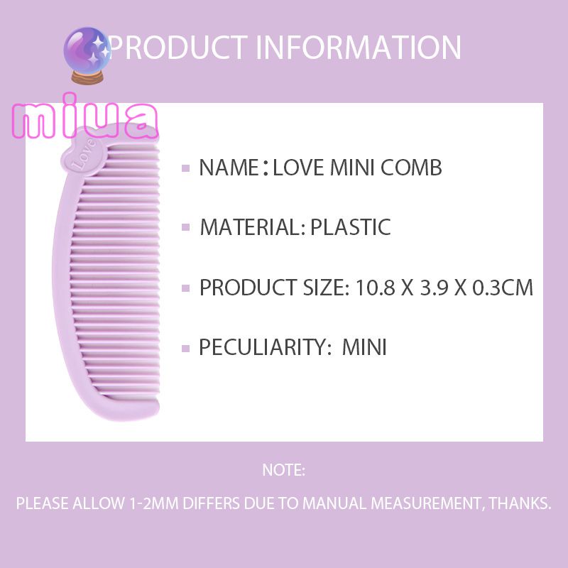 Miua🔮Hoạt Hình Lược Chải Tóc mini Cầm Tay Hình Trái Tim Dễ Thương Cho Học Sinh