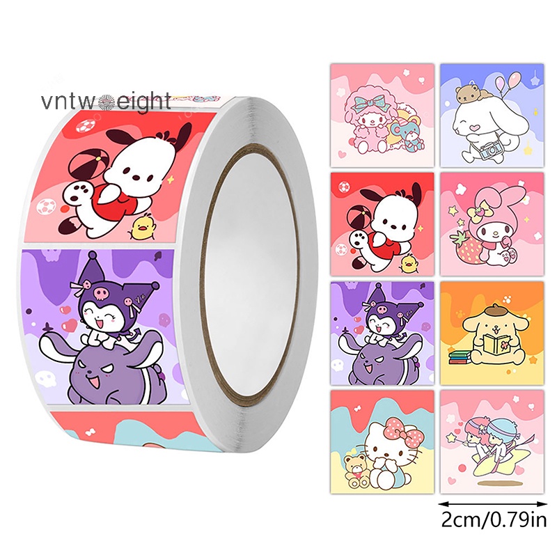 Cuộn 500 Miếng Dán Niêm Phong Trang Trí In Hình Biểu Cảm Hoạt Hình sujian333