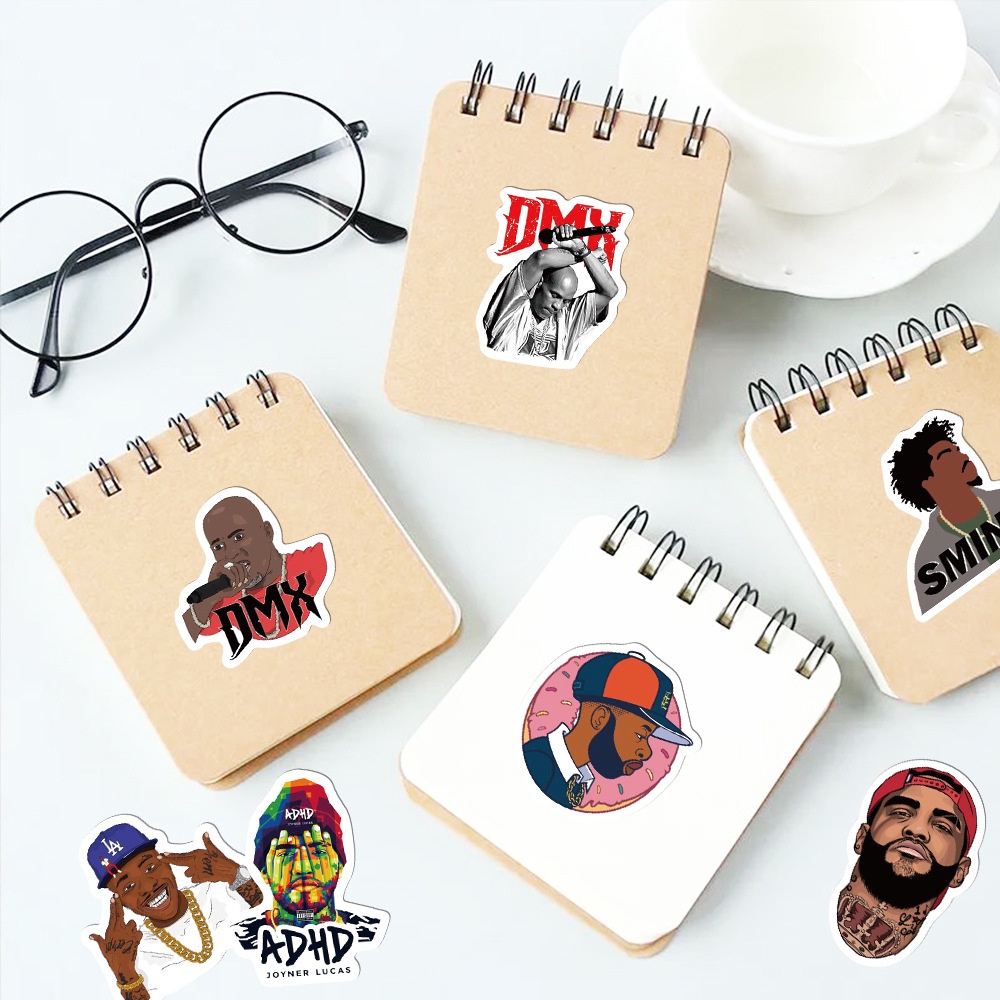 J· Hình Dán Chống Nước Rapper Nghệ Thuật Mũ Bảo Hiểm Máy Tính Xách Tay Hành Lý Dán Thiết Lập, 64 tờ