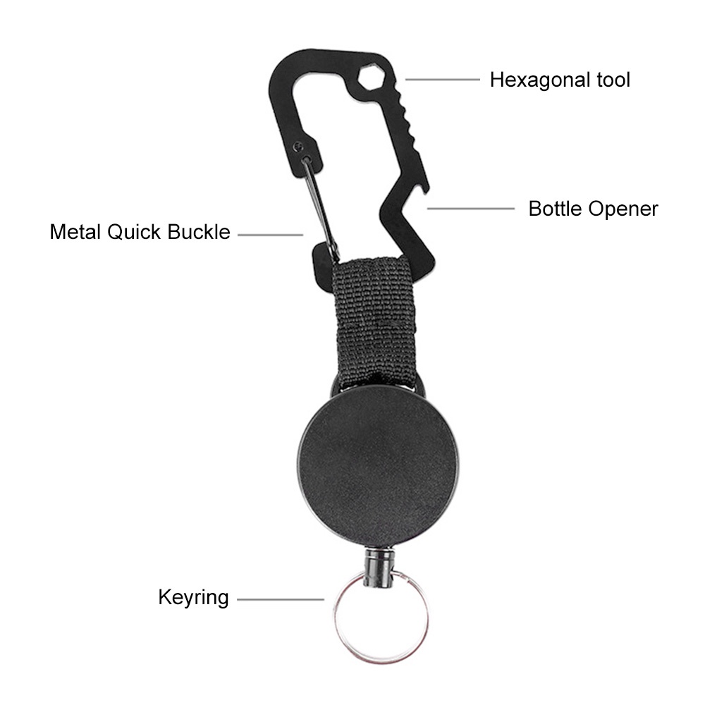 Móc Chìa Khóa Có Thể Rút Lại Với Khung Gắn Thẻ Tuyển Chọn 60cm Tiện Dụng