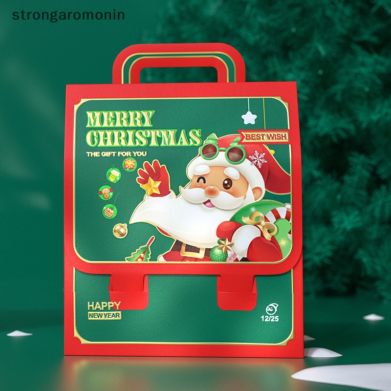 St Hộp Quà Tặng Giáng Sinh / Năm Mới Cầm Tay Hình Ông Già Noel eve Táo Dễ Thương