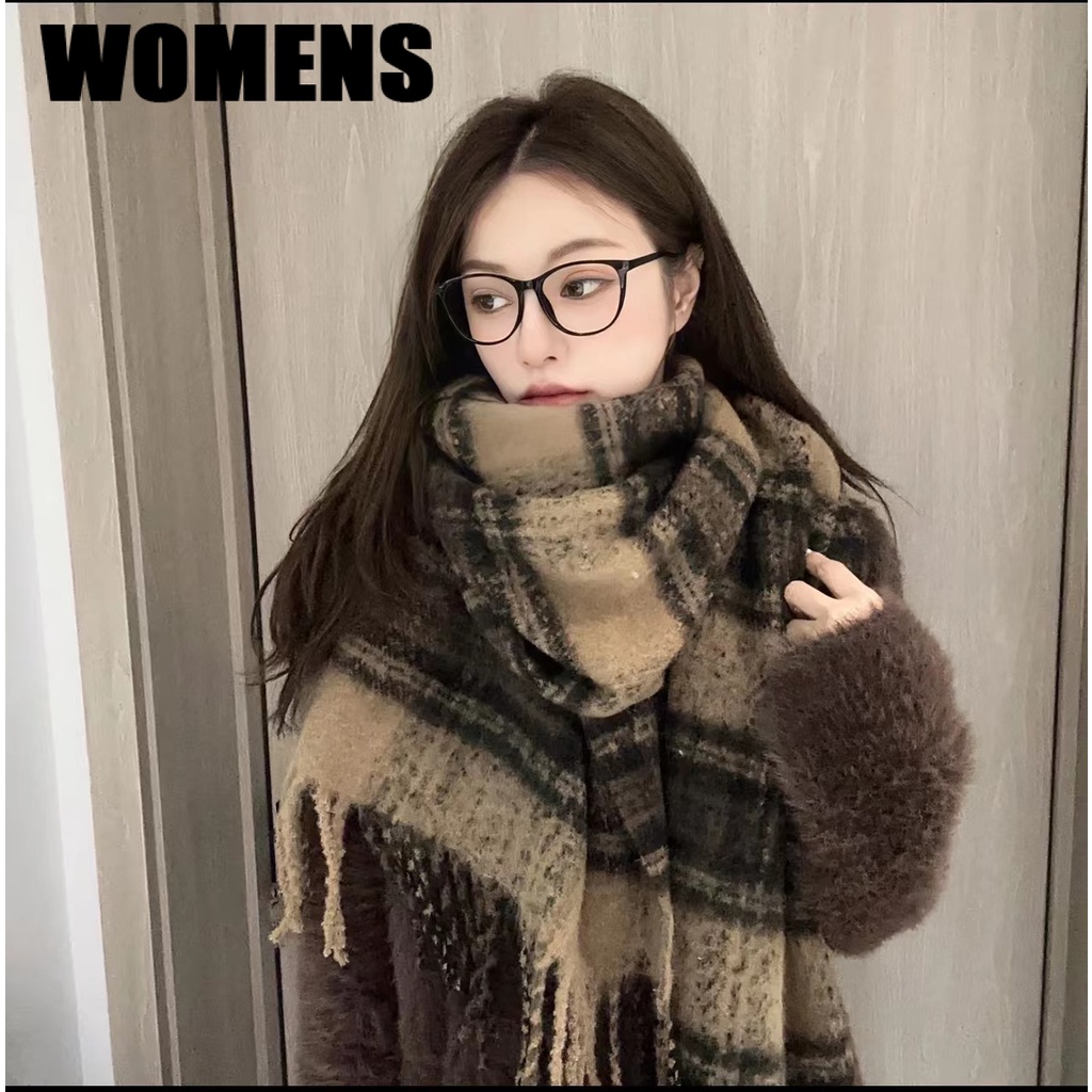 WOMENS Khăn len quàng cổ trơn nam nữ dày dặn ấm áp mềm mịn và không xù lông WSP23B0MVF