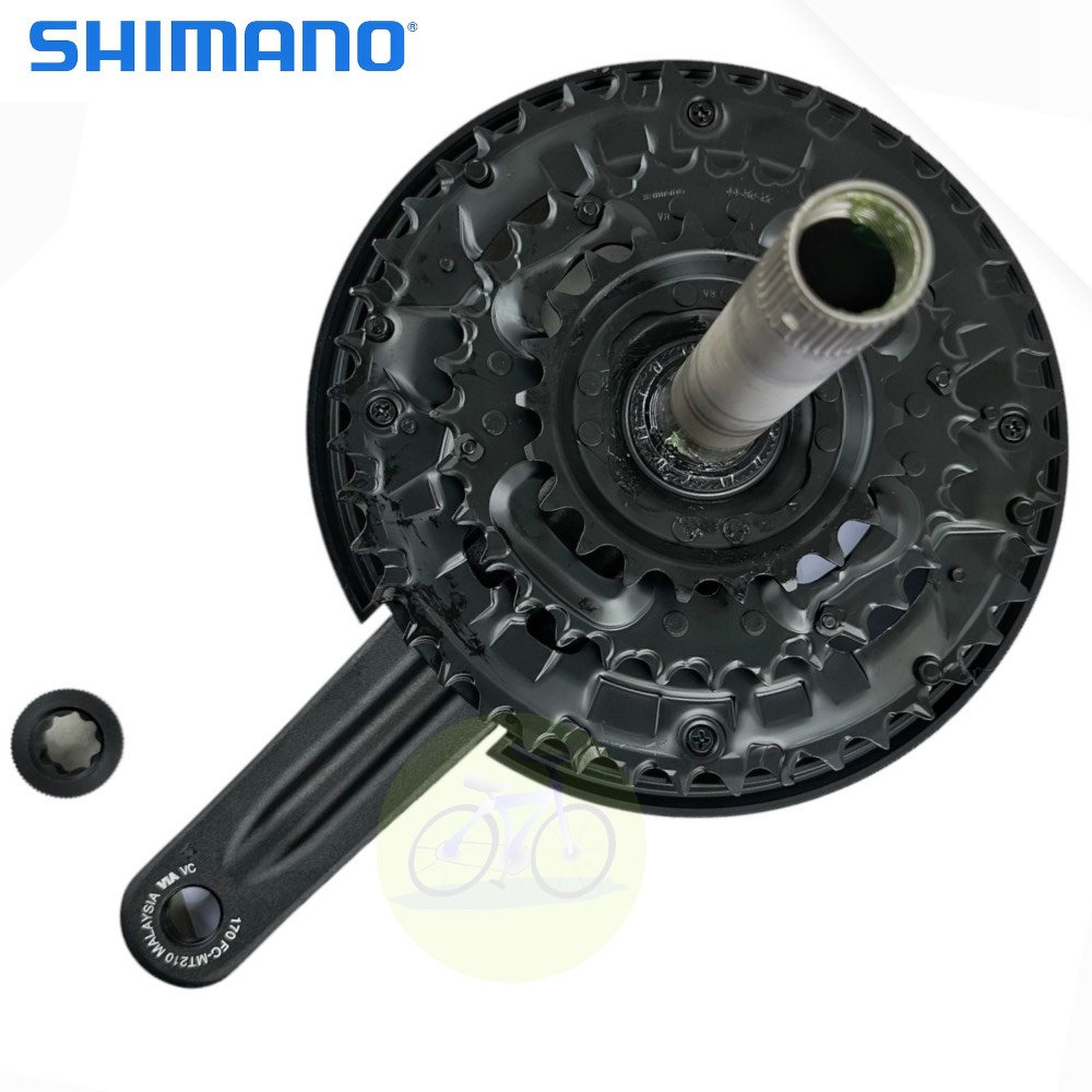 Đùi đĩa Shimano trục rỗng 3 tầng FC-MT210/ Bộ giò đĩa xe đạp 44-32-22T Và 40-30-22T kèm BB vặn MT500