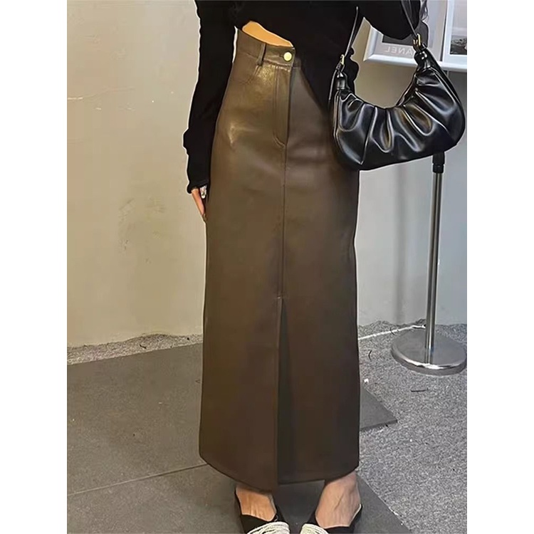 Chân Váy Da Lưng Cao Thời Trang Dành Cho Nữ