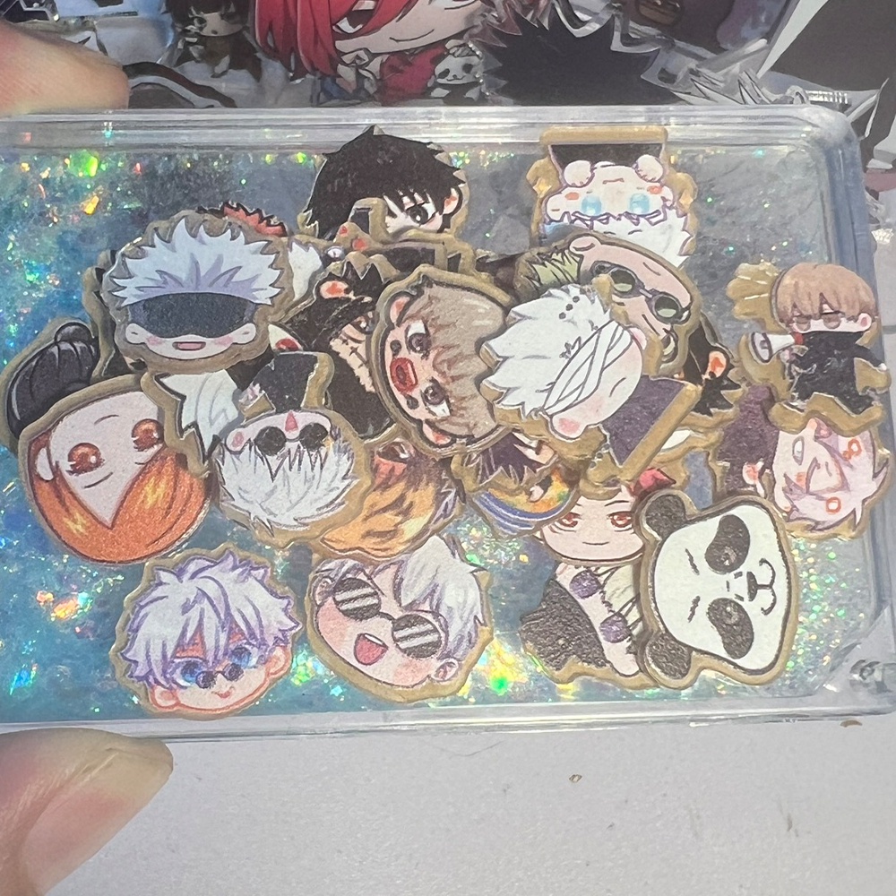 Set Charm Jujutsu Kaisen Gojo Satoru Geto Suguru 1.8cm tặng kèm ốp lưng điện thoại iPhone phụ kiện trang trí dễ thương