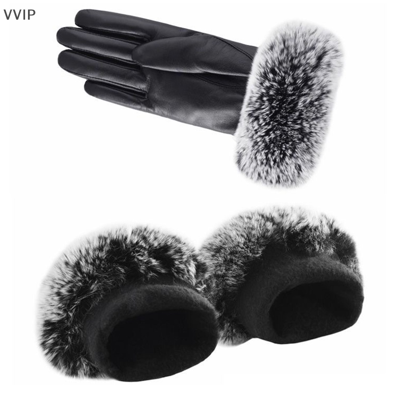 Găng Tay Giả Da Thỏ Giữ Ấm Mùa Đông Có Thể Chạm Màn Hình Cảm Ứng Dành Cho Nữ