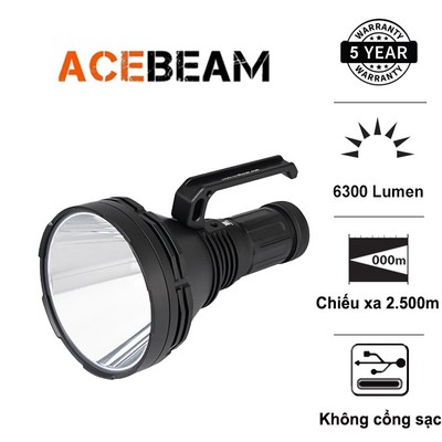 Đèn pin chiếu xa ACEBEAM K75 V2.0 chiếu xa 2500m độ sáng 6300 lumen sử dụng pack 4 pin 18650