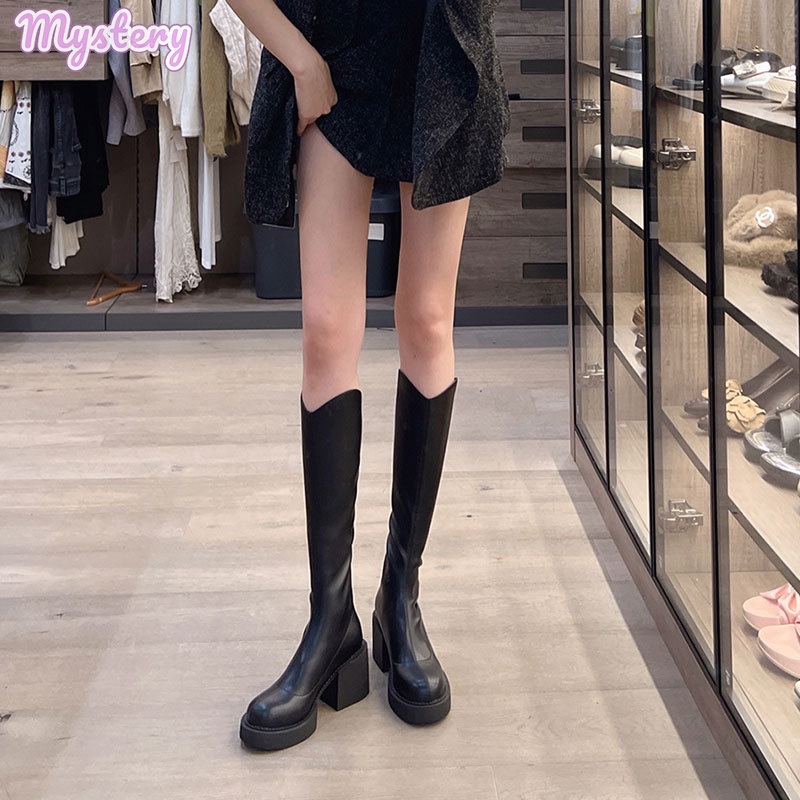 Giày Boot Cao Gót Cổ Chữ v Thời Trang Cá Tính Cho Nữ