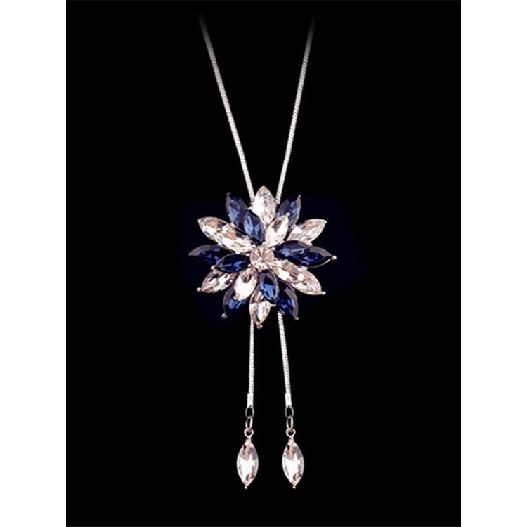 Vòng cổ Dài Mặt Bông Tuyết Đính Đá zircon