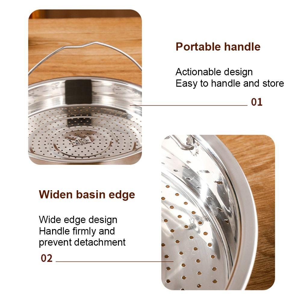 FASHYUNER Giá Hấp Thức Ăn Bằng Thép Không Gỉ 304 Có Tay Cầm Siêu Bền