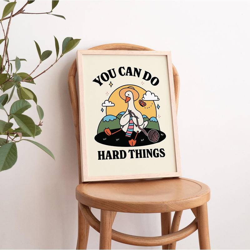 Dễ Thương Tranh Vải Bạt Treo Tường In Câu Trích Dẫn Cảm Xúc Hình Con Ngỗng Màu Xanh Lá Cây Trang Trí Phòng Trẻ Em