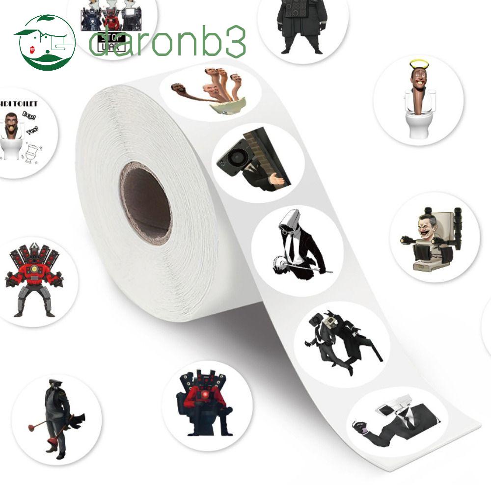 Daronun skibidi Sticker Dán toilet tv / Máy Ảnh / Đồ Chơi diy Hình Người Đàn Ông Hoạt Hình Có Đèn ledger