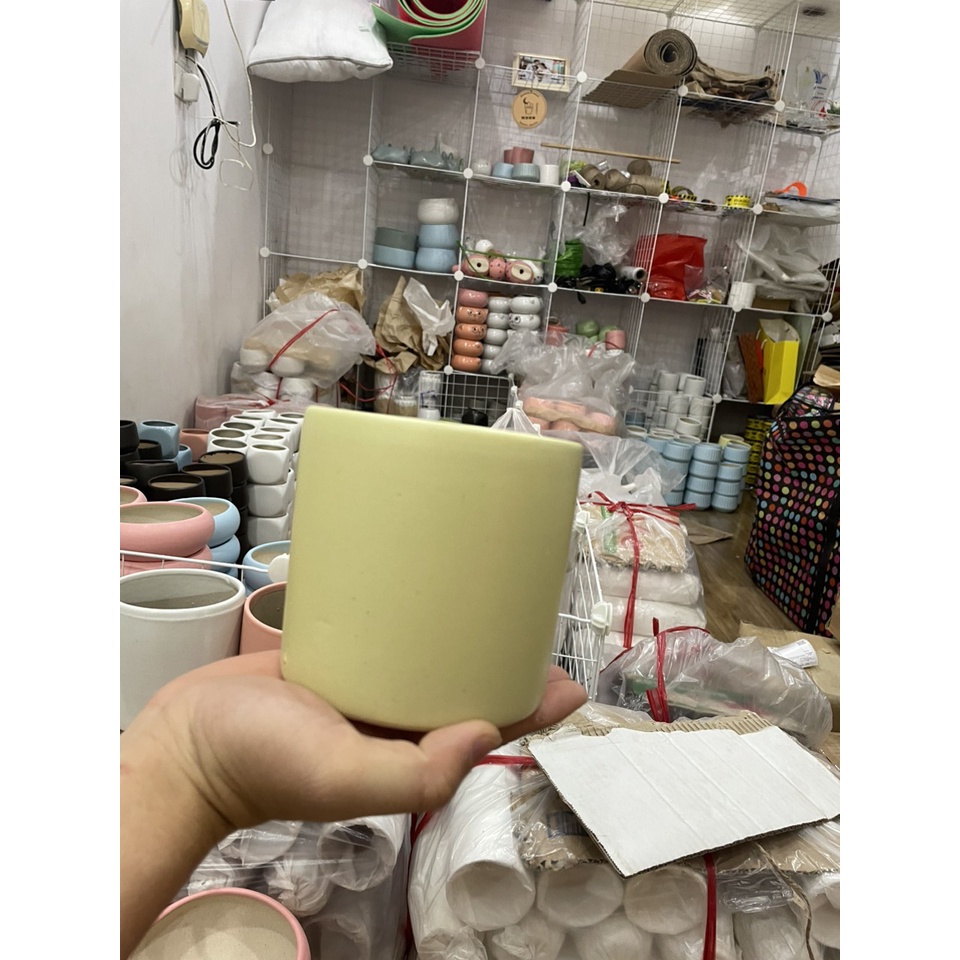 Chậu GỐM hình TRỤ,  gốm Bát Tràng đủ kích cỡ - Chậu trồng cây cảnh, cây để bàn, cây sen đá, trồng hoa, kim tiền