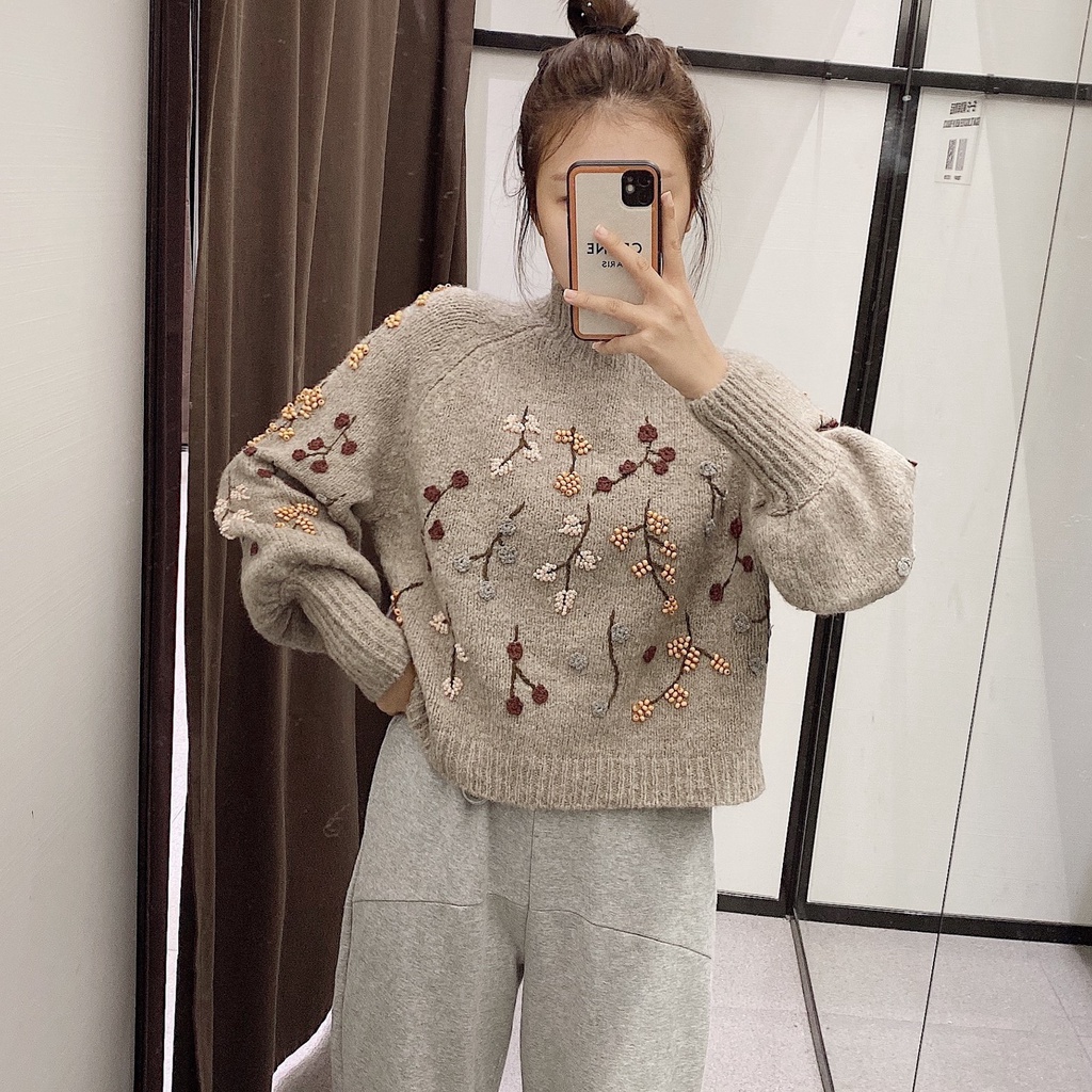 Zara Giày Cao Cấp Thêu Trang Trí Thời Trang Mùa Thu Đông Cá Tính 01957101706