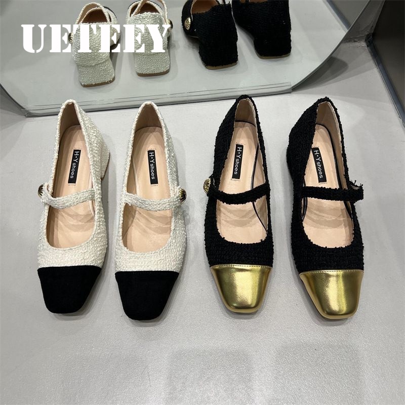 UETEEY  giày búp bê Mary Jane Lolita Đế da mềm đế êm thời trang Nhẹ nhàng Đa năng Đi biển Chất lượng cao Phóng khoáng FLF23B0V1L 48Z231127