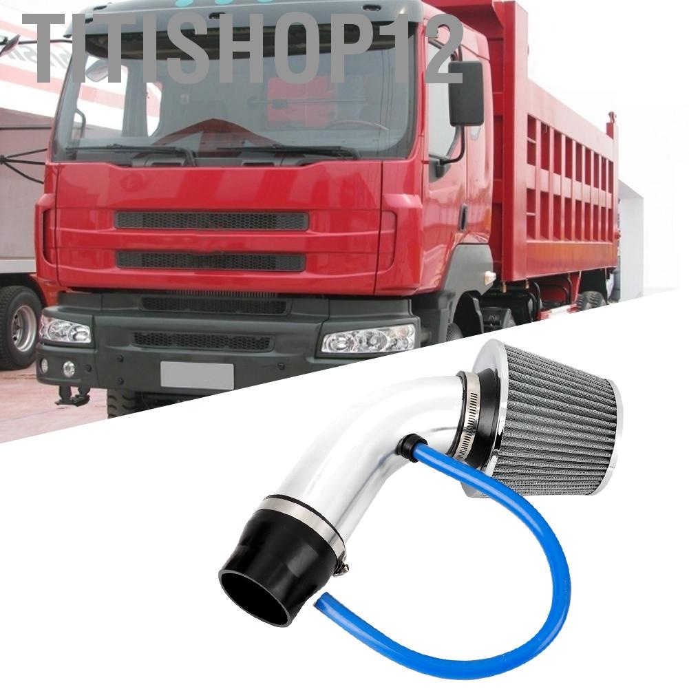 Titishop12 3 Inch 75mm Aluminum Alloy Universal Car Cold Air Intake Filter Induction Pipe Hose Kit New