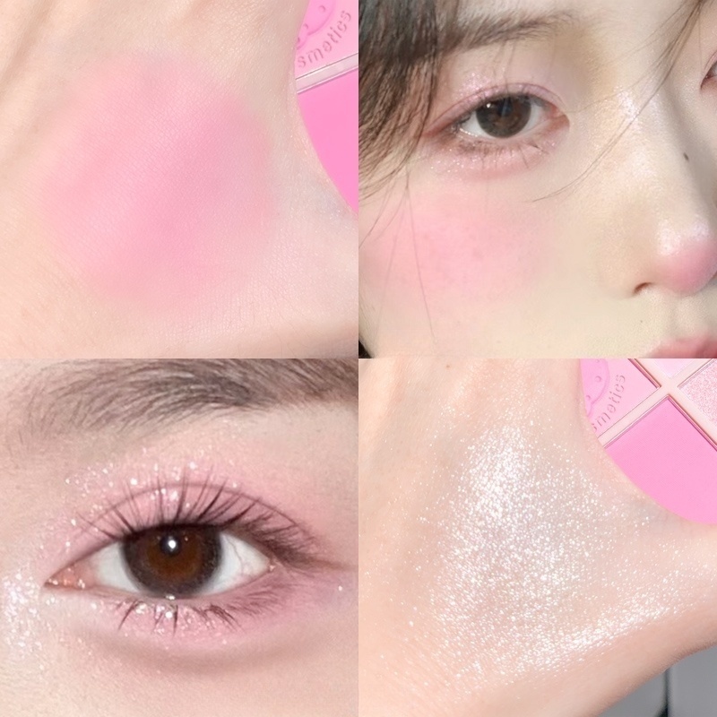 [HỎA TỐC] Bảng Phấn Má Hồng XIXI 4 Ô Nhũ Sáng Mắt Má Kèm Highlight Bắt Sáng XIXI Ice Cream Cool Tone kuromi cosmetic | BigBuy360 - bigbuy360.vn