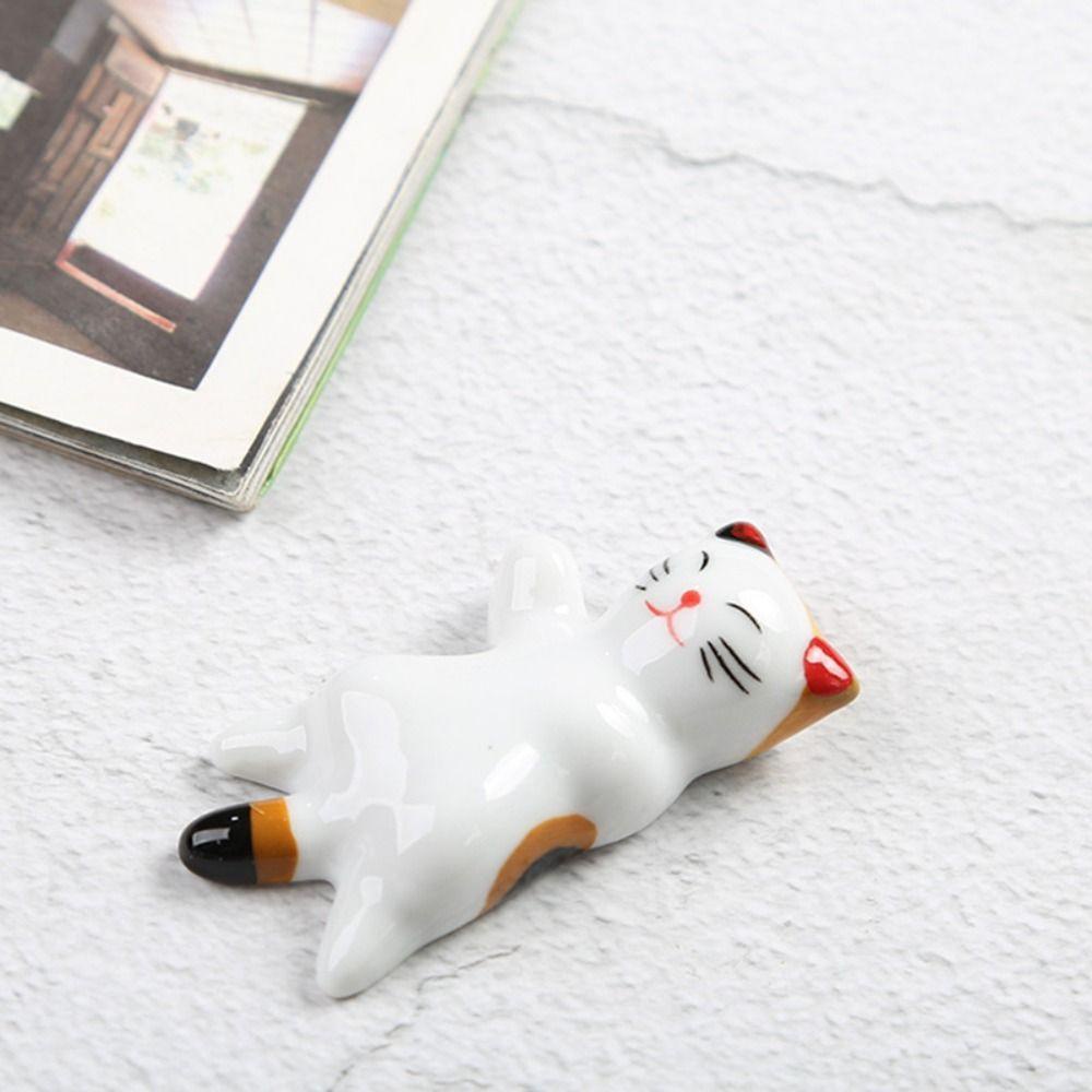 Giá Đỡ Bút / Muỗng / Nĩa Bằng Sứ Hình Chú Mèo Độc Đáo Trang Trí Bàn Làm Việc