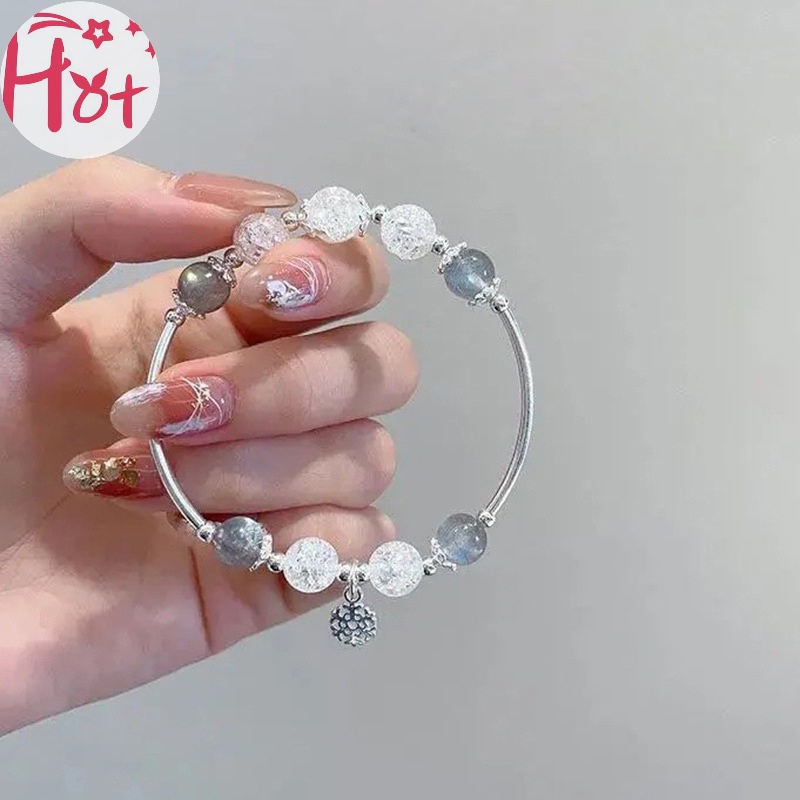 Vòng Đeo Tay Mặt Hình Trăng Sao Đính Đá opal Thời Trang Dành Cho Nữ